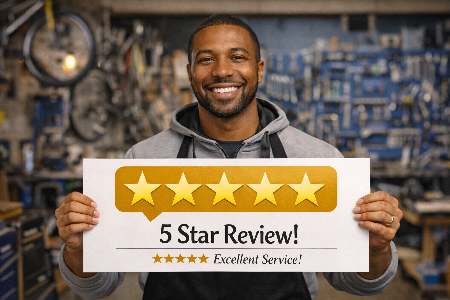 Service business owner reviewing past customer list on phone